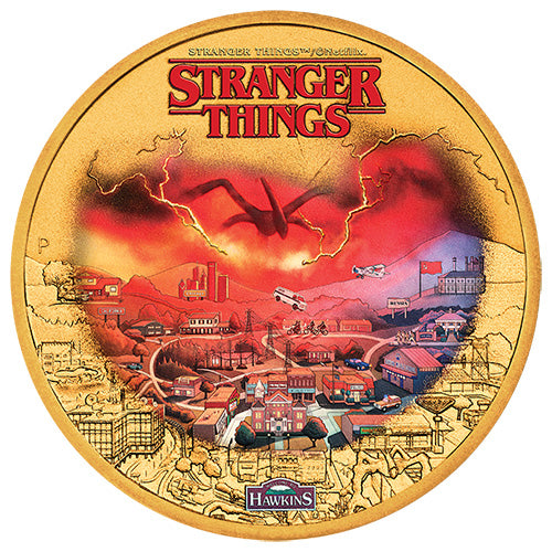 2026 $1 Stranger Things - Hawkins Gold Plated Collectors Coin 