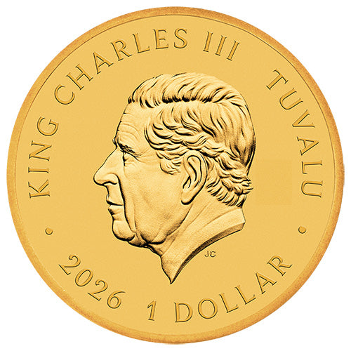 2026 $1 Stranger Things - Hawkins Gold Plated Collectors Coin Obverse