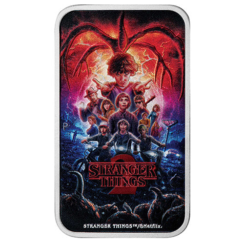 2026 $1 Stranger Things - Season 2 - 1oz Silver Coloured Rectangle Coin