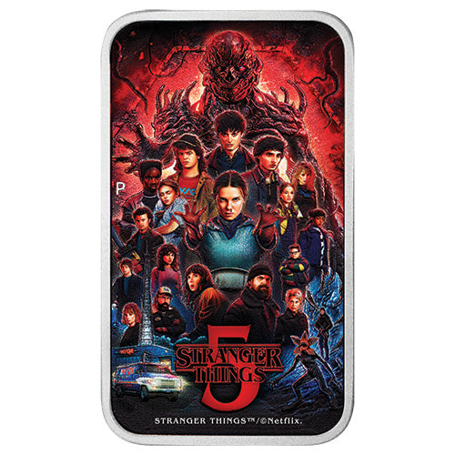 2026 $1 Stranger Things - Season 5 - 1oz Silver Coloured Rectangle Coin