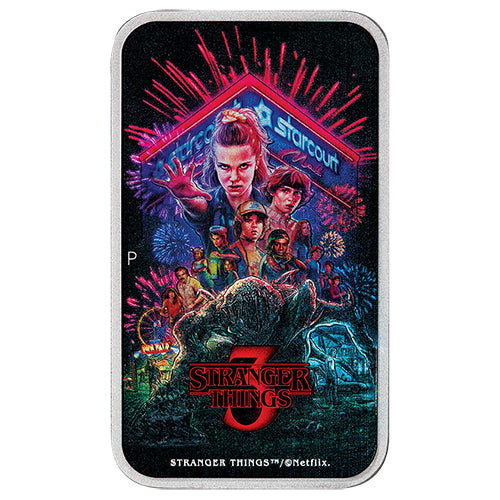 2026 $1 Stranger Things - Season 3 - 1oz Silver Coloured Rectangle Coin