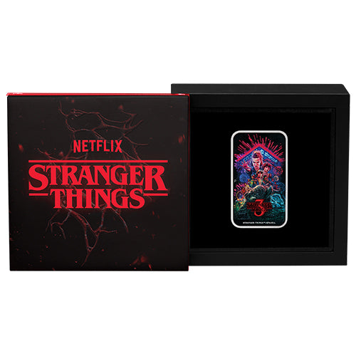 2026 $1 Stranger Things - Season 3 - 1oz Silver Coloured Rectangle Coin
