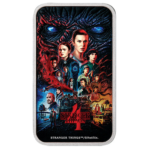 2026 $1 Stranger Things - Season 4 - 1oz Silver Coloured Rectangle Coin