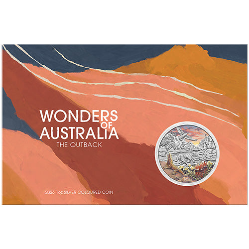 2026 $1 Wonders of Australia - The Outback 1oz Silver Coloured Coin in Card