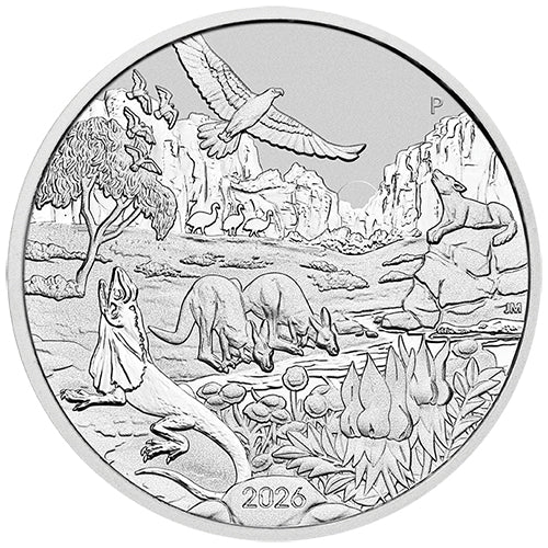 2026 $1 Wonders of Australia - The Outback 1oz Silver Bullion Coin in Capsule 