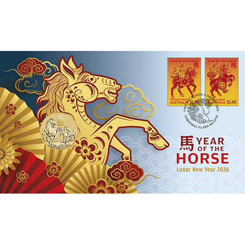 2026 $1 Year of the Horse Coin & Stamp Cover PNC