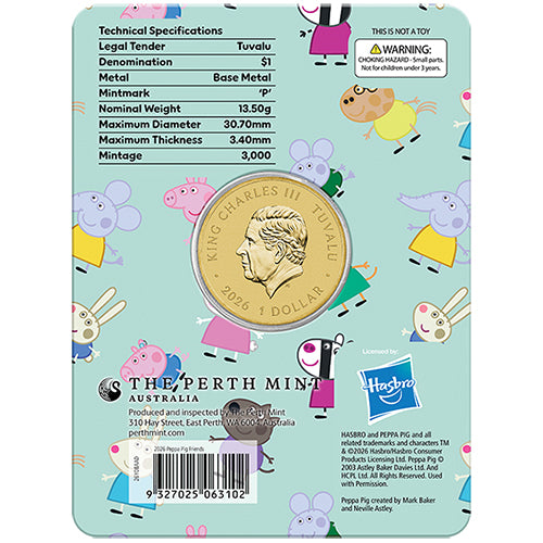 2026 $1 Peppa Pig - Friends Three Coin Set - Friends Coin in Card Back