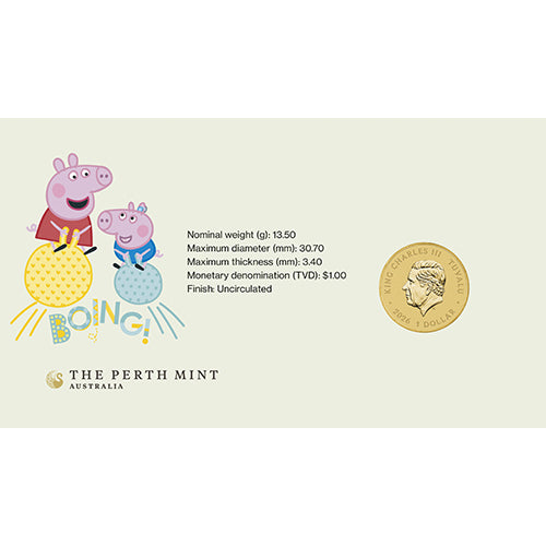 2026 $1 Peppa Pig Coin & Stamp Cover PNC (PM) Insert Back