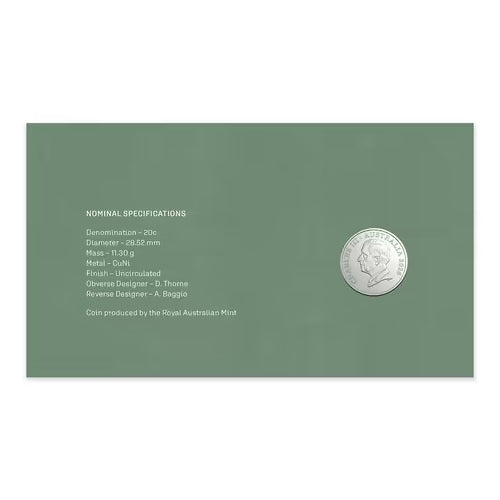 2026 20c Service Amid Strife - North Africa & Middle East Envelope Privy Mark Coloured Uncirculated Coin & Stamp Cover PNC Insert Back
