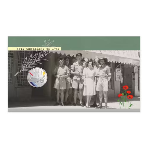 2026 20c Service Amid Strife - North Africa & Middle East Envelope Privy Mark Coloured Uncirculated Coin & Stamp Cover PNC Front