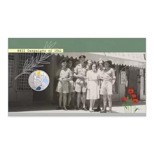 2026 20c Service Amid Strife - Women's Services Coloured Uncirculated Coin & Stamp Cover PNC Insert Front