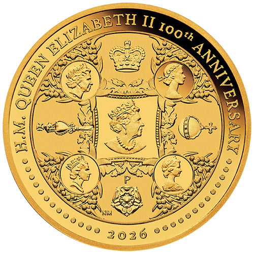2026 $25 H.M. Queen Elizabeth II 100th Anniversary 1/4oz Gold Proof Coin