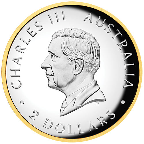 2026 $2 Australian Kookaburra 2oz Silver Proof Gilded High Relief Coin  Obverse