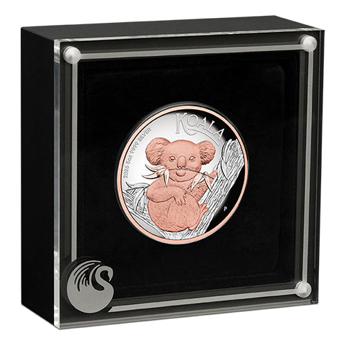 2026 $8 Australian Koala 5oz Silver Proof High Relief Rose Gold Gilded Coin in Case