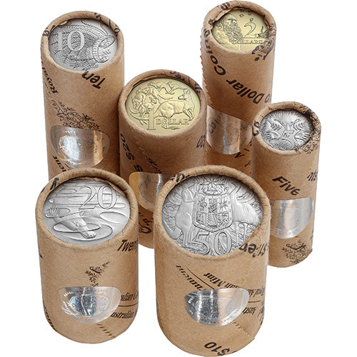 2026 Premium Rolled Coin Set Cu/Ni Al/Br Six Circulating Coins - King Charles II Effigy Rolls 