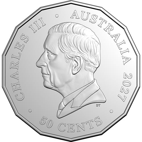 2027 50c Year of the Goat Tetradecagon Uncirculated Coin Obverse