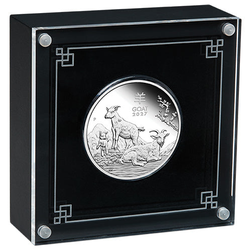 2027 $1 Year of the Goat 1oz Silver Proof Coin in Case
