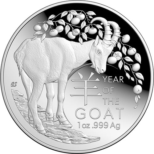 2027 $5 Year of the Goat 1oz Fine Silver Proof Domed Coin
