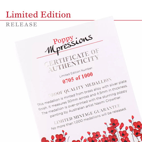 Poppy Mpressions Fields of Poppies Limited Edition Medallion