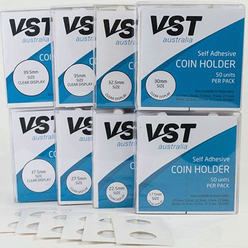 VST 2x2 Coin Holders Self Adhesive Type Pack of 50 - Various Sizes