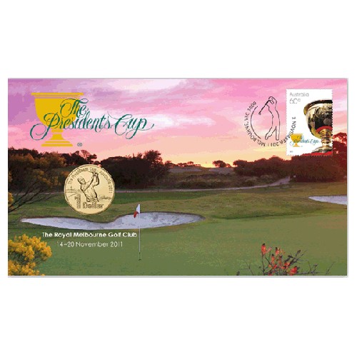 2011 $1 The Presidents Cup Coin & Stamp Cover PNC