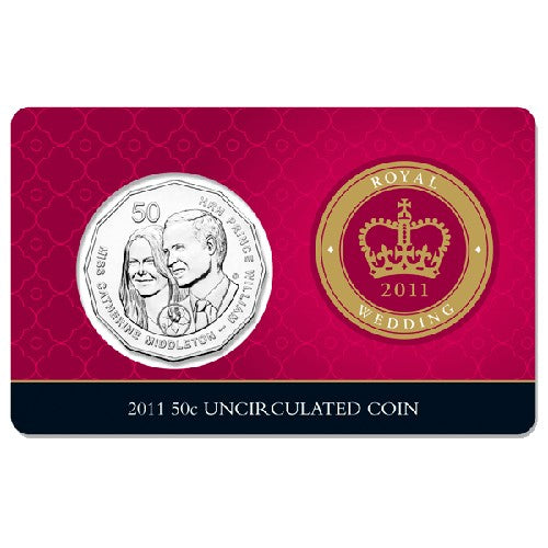 2011 50c Royal Wedding Uncirculated Coin in Card