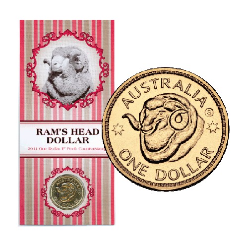 2011 $1 Ram's Head ANDA S Sydney Counterstamp Unc Coin in Card