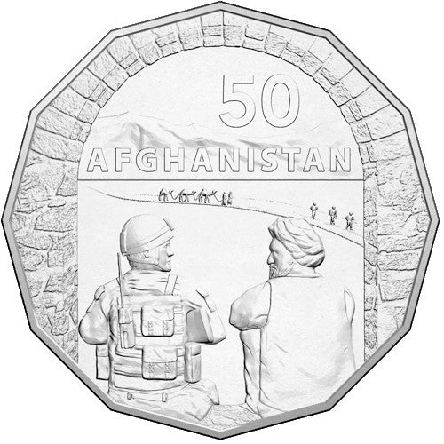 2016 50c Australia at War Series - Afghanistan Unc Coin in Card