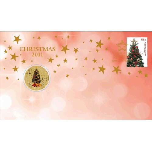 2011 $1 Christmas Coin & Stamp Cover PNC