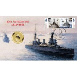 2011 $1 Centenary of Royal Australian Navy Coin & Stamp Cover PNC