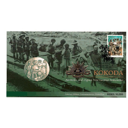 2010 Kokoda Trail - Australian & PNG Remember LImited Edition Medallion & Stamp Cover PNC