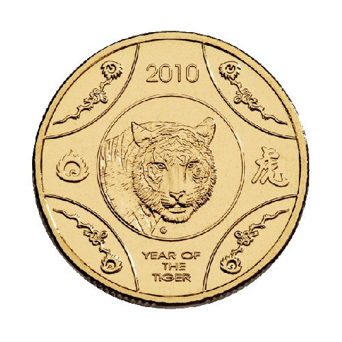 2010 $1 Lunar Year of the Tiger AlBr Uncirculated Coin in Card