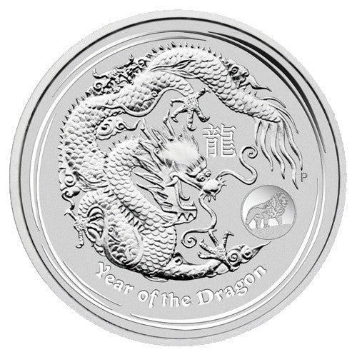 2012 $1 Year of the Dragon Lion Privy Mark 1oz Silver Bullion Coin