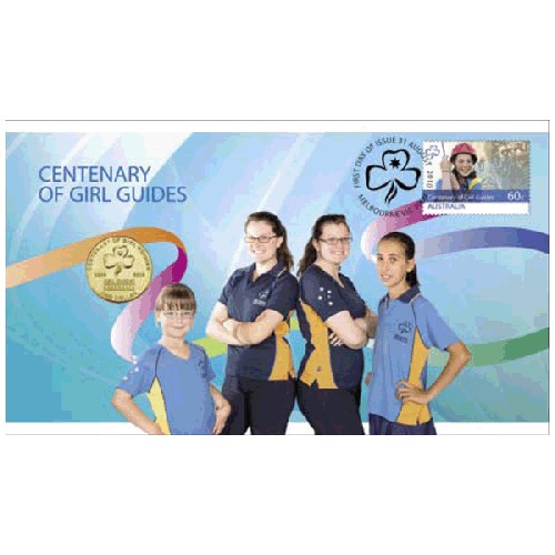 2010 $1 Centenary of Girl Guides Coin & Stamp Cover PNC