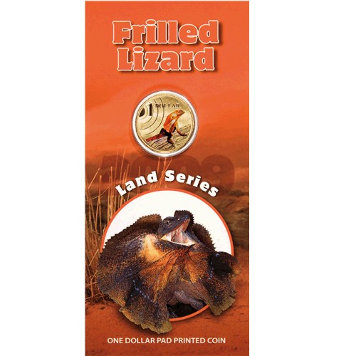 2009 $1 Land Series Frilled Neck Lizard Uncirculated Coin in Card