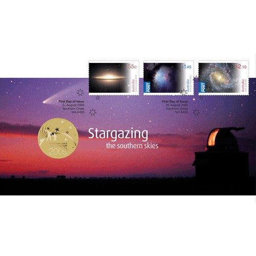 2009 $1 Stargazing the Souther Skies Coin & Stamp Cover PNC