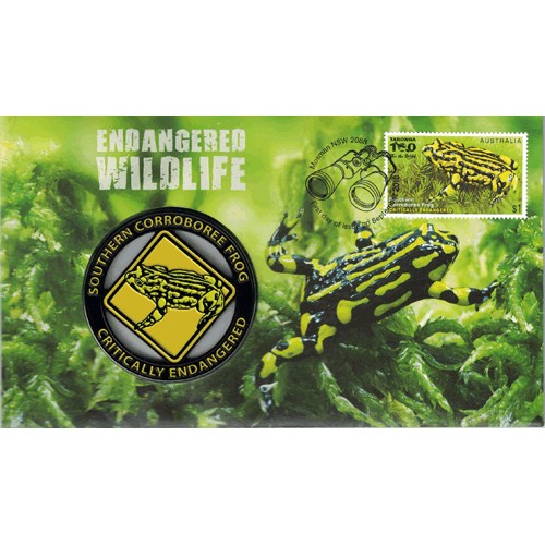 2016 Endangered Wildlife Southern Corroboree Frog Limited Edition Medallion & Stamp Cover PNC