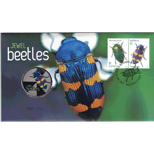 2016 Jewel Beetles Limited Medallion & Stamp Cover PNC