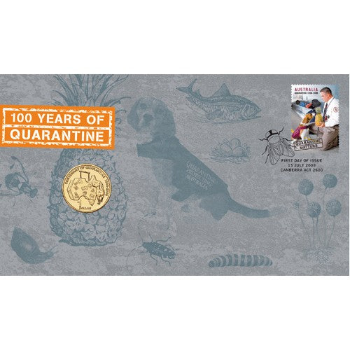 2008 $1 Quarantine Matter Coin & Stamp Cover PNC