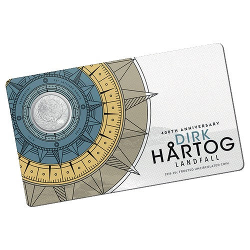 2016 20c 400th Anniversary of Dirk Hartog's Landfall Frosted Uncirculated Coin in Card