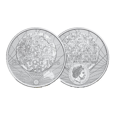 2016 20c 400th Anniversary of Dirk Hartog's Landfall Frosted Uncirculated Coin in Card