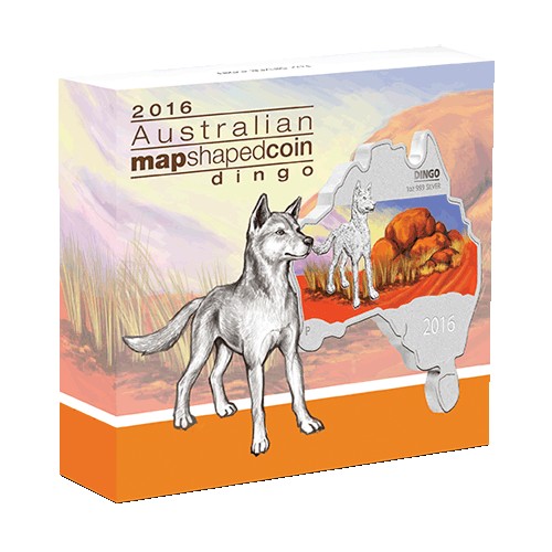 2016 $1 Australian Map Shaped Coin Series - Dingo 1oz Silver Coin