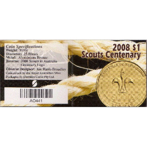 2008 $1 Centenary of Scouts in Australia Uncirculated Coin in Colour Pack