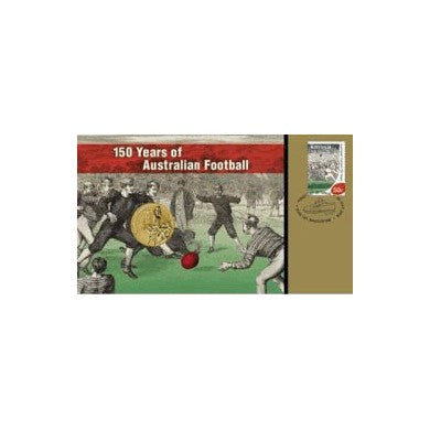 2008 $1 AFL 150 Years of Australian Football Coin & Stamp Cover PNC