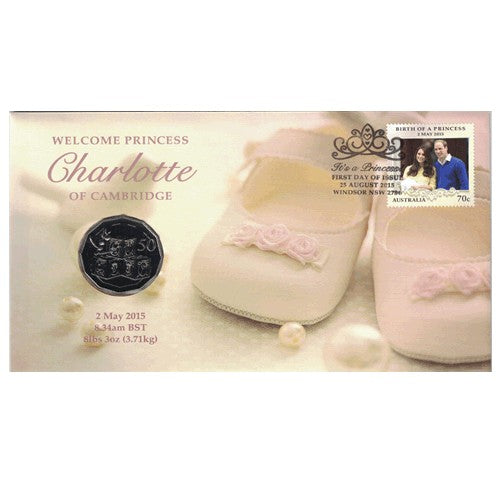 2015 50c Princess Charlotte of Cambridge Coin & Stamp Cover PNC