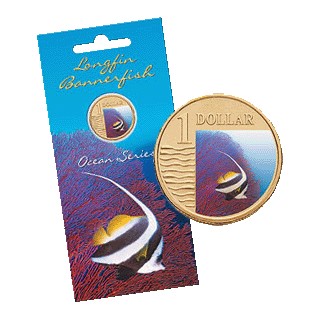 2007 $1 Ocean Series - Longfin Bannerfish Uncirculated Coin in Card