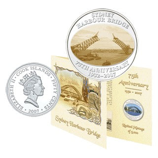 2007 50c Sydney Harbour Bridge 75th Anniversary Proof-Like Lenticular Coin in Card