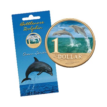 2006 $1 Ocean Series - Bottlenose Dolphin Uncirculated Coin in Card