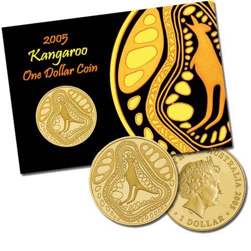 2005 $1 Indigenous Kangaroo Uncirculated Coin in Full Colour Pack