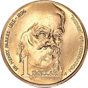 1996 $1 Sir Henry Parkes No Mintmark Unc Coin